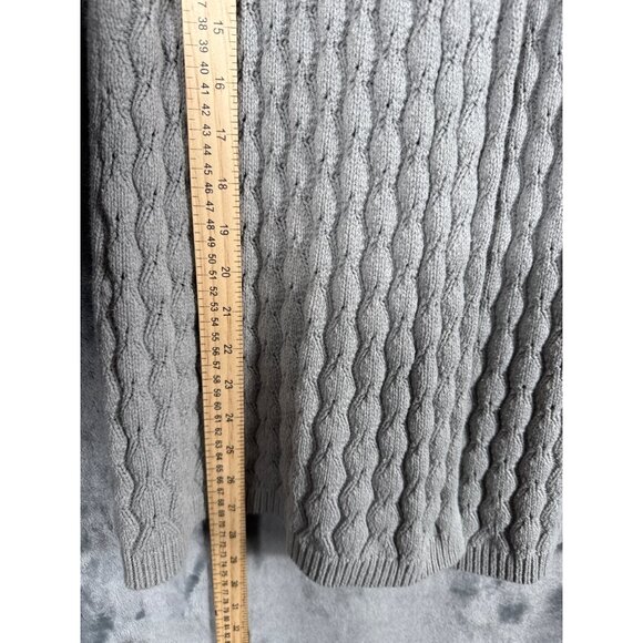 Izod Womens Cardigan Cable Knit Gray Sweater With Button Collar XXL - Picture 7 of 16